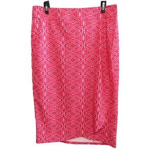 RipSkirt Hawaii Skirt Size S Pink White Geometric Dot 25.5 In Length 3 Pockets
